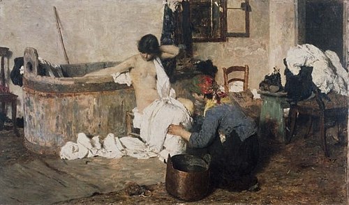 After the bath, 1884, Giacomo Favretto