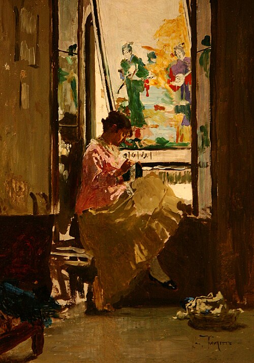 Girl in the Window, 1879, Giacomo Favretto