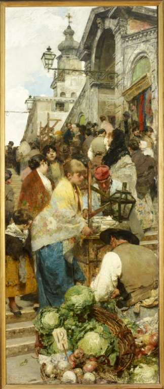 Easter Fair on the Rialto Bridge, 1887, Giacomo Favretto