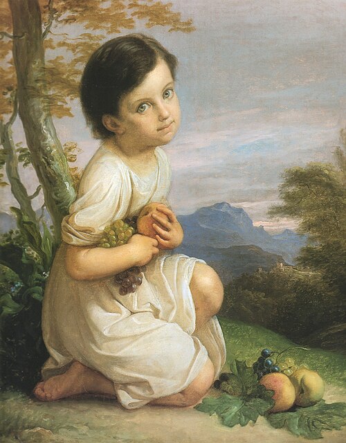 Portrait of Lena Presti as a Girl, 1850, Giacomo Trecourt