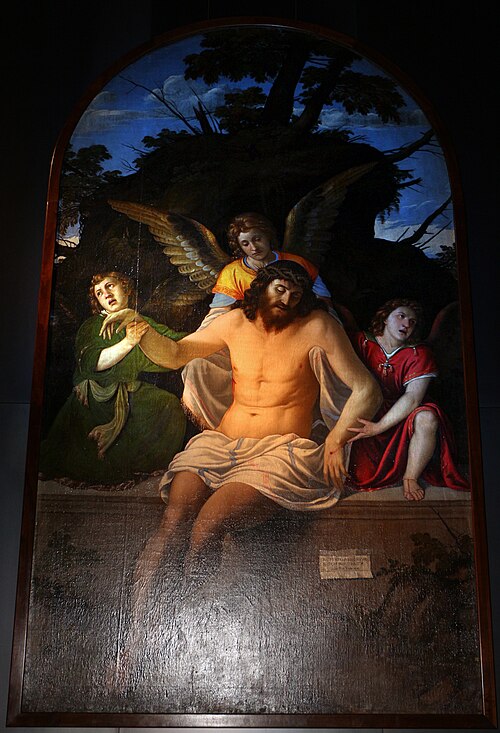 Cristo morto sostenuto da tre angeli, 1520, Giampietro Silvio