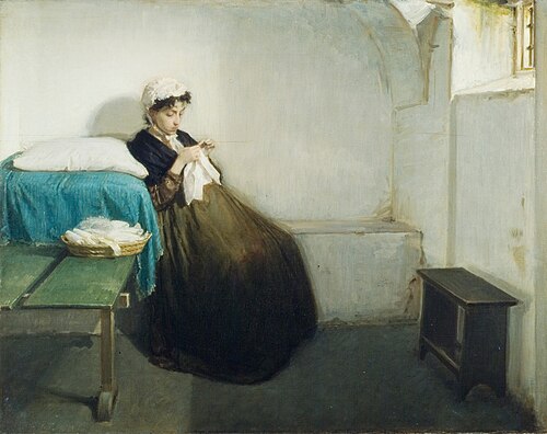 Luisa Sanfelice in prison (GNAM version), 1875, Gioacchino Toma