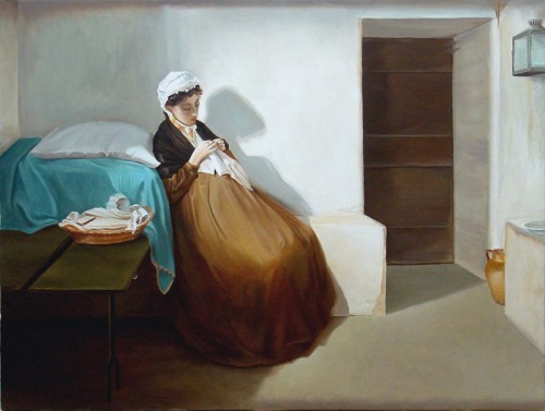 Luisa Sanfelice in prison (Capodimonte version), 1874, Gioacchino Toma
