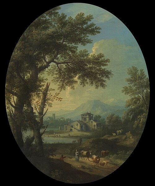 Landscape with Cattle near a River, 1735, Giovanni Battista Cimaroli
