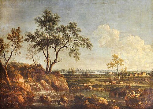A Landscape with a Waterfall, 1740, Giovanni Battista Cimaroli