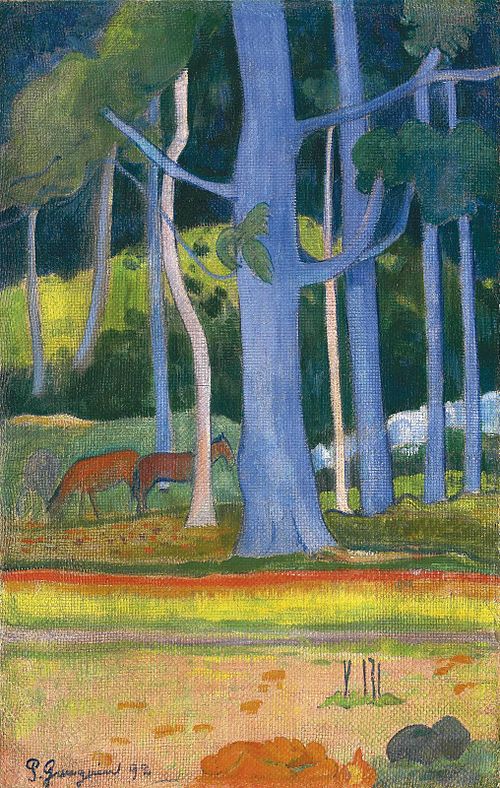 Paysage aux troncs bleus, 1892, Paul Gauguin