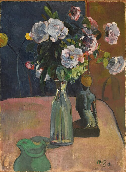 Roses et statuette, 1889, Paul Gauguin