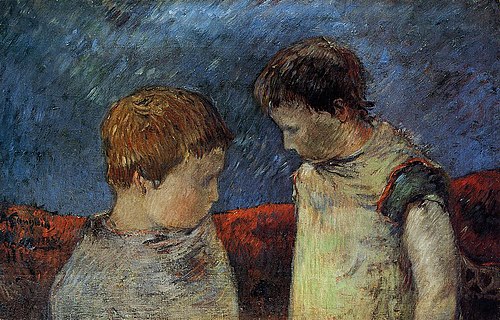 Aline Gauguin and One of Her Brothers, 1883, Paul Gauguin