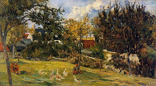 Les Oies dans le pré, ou Ferme en Normandie, 1885, Paul Gauguin