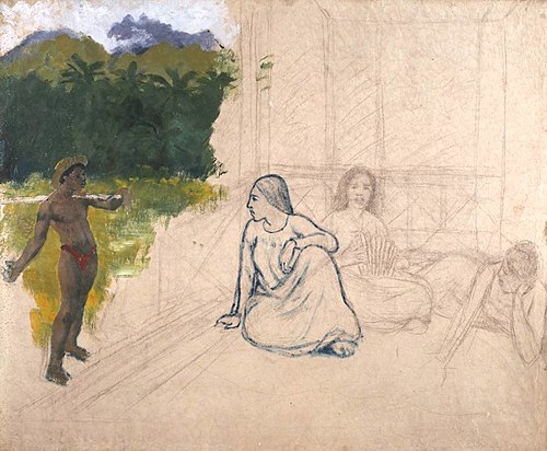 Tahitiens, ou Tahitiennes au repos, 1891, Paul Gauguin
