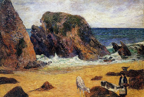 Cowherd, Bellangenet Beach, 1886, Paul Gauguin