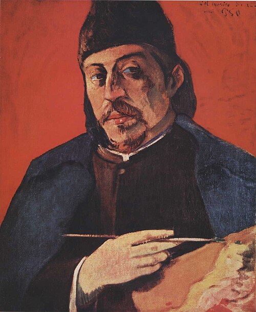 Self Portrait with Palette, , Paul Gauguin