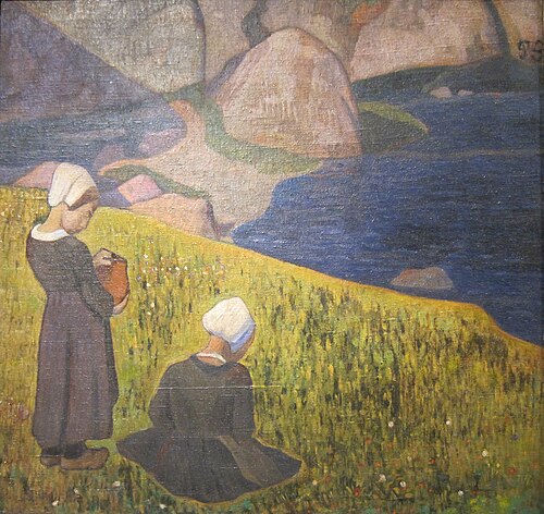 Breton Women in a Seaside Field, 1889, Paul Gauguin