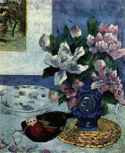 Still Life with Chinese Peonies and Mandoline, 1885, Paul Gauguin