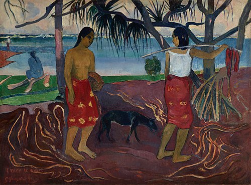 Sous le Pandanus, 1891, Paul Gauguin