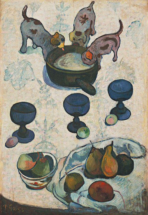 Nature morte avec trois petits chiens, 1888, Paul Gauguin