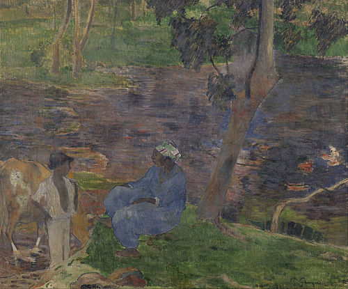 On the Banks of the River at Martinique, 1887, Paul Gauguin