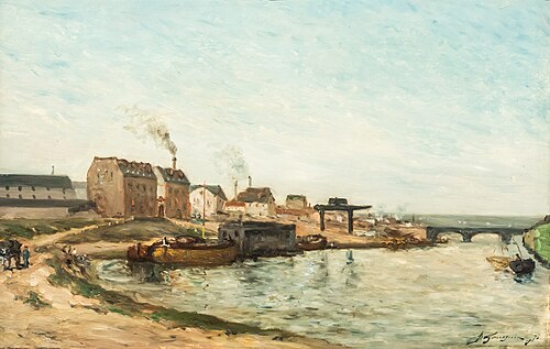 The Seine at Pont de Grenelle, 1875, Paul Gauguin