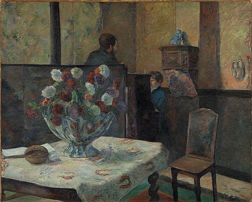 Painting of an interior at rue Carcel (Carcel Street), Paris, 1881, Paul Gauguin