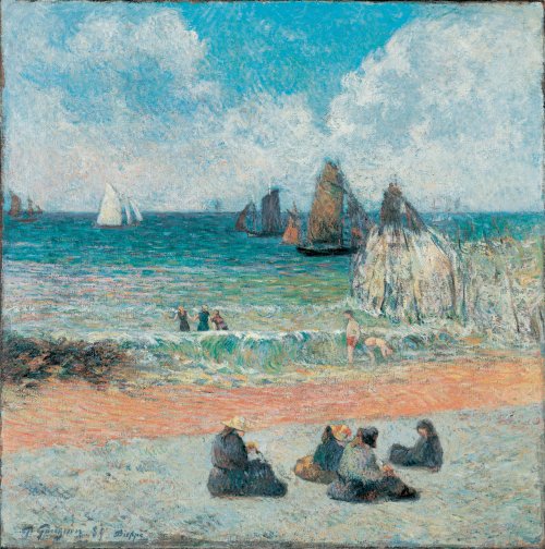 La Plage à Dieppe, 1885, Paul Gauguin
