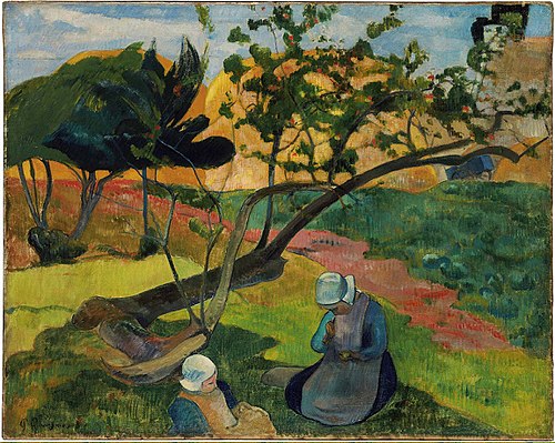 Landscape with Two Breton Women, 1889, Paul Gauguin