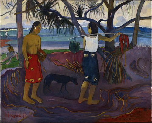 I Raro Te Oviri (Under the Pandanus), 1891, Paul Gauguin