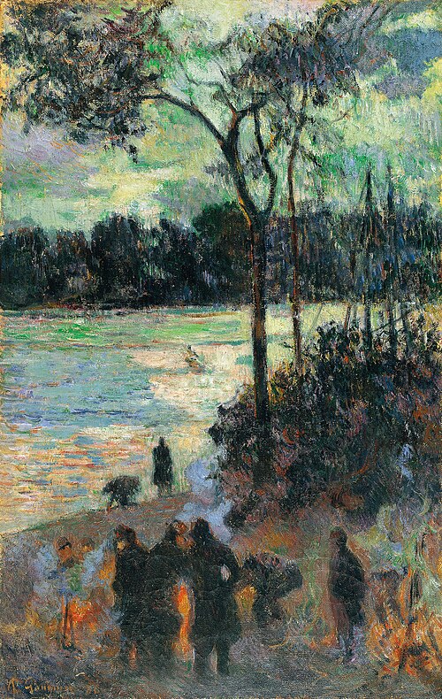 The Fire at the River Bank, 1886, Paul Gauguin
