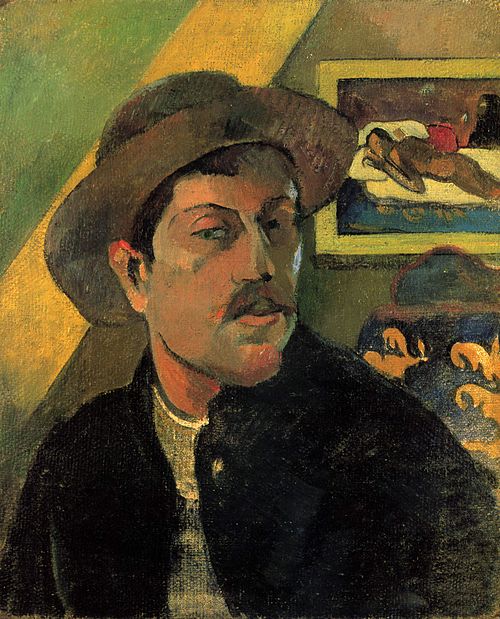 Self-portrait with hat, 1893, Paul Gauguin