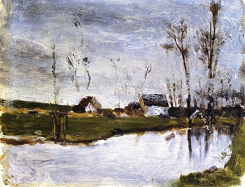 Maisons au bord de l'eau, 1874, Paul Gauguin