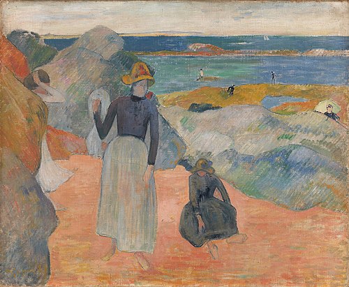At the Beach, 1889, Paul Gauguin