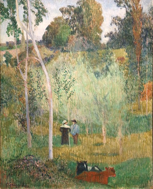 Conversation dans les prés, Pont-Aven, 1888, Paul Gauguin