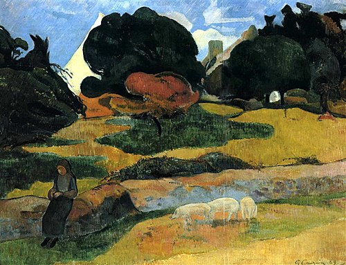 Gardeuse de porcs, 1889, Paul Gauguin