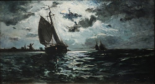 Sailing Vessel in Moonlight, 1878, Paul Gauguin