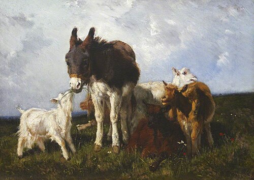 Donkey and Goats, , Giuseppe Palizzi