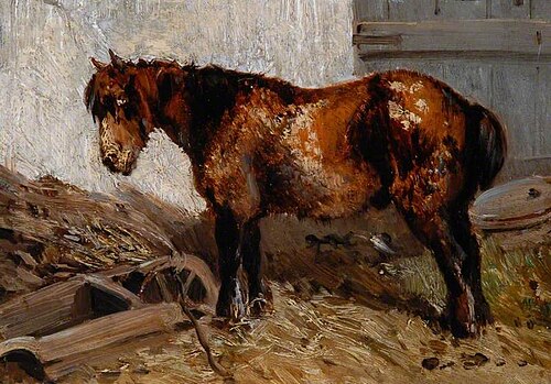 A Horse in a Stable, , Giuseppe Palizzi