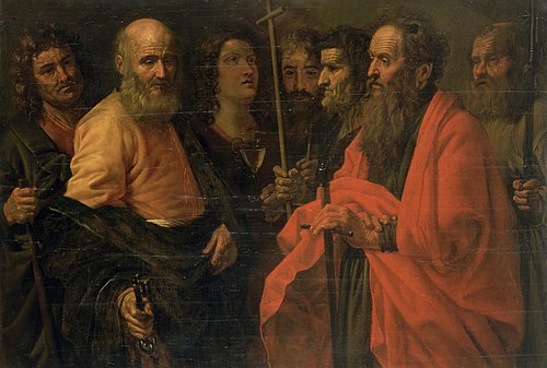 St James the Less, Sts Peter, Paul, John, Thomas, Philip, Judas and Thaddeus the Apostles, 1000, Giuseppe Vermiglio