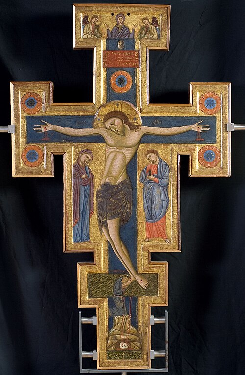 painted opistographic crucifix, 1280, Master of Saint Francis