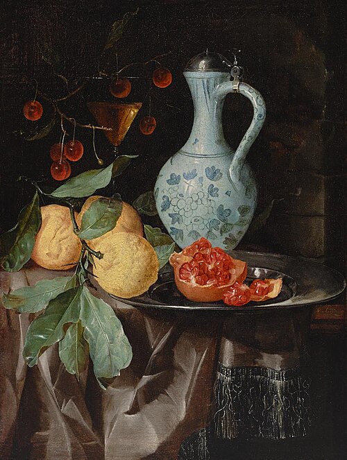 Stillleben mit Porzellankanne und Früchten, , Harmen Loeding