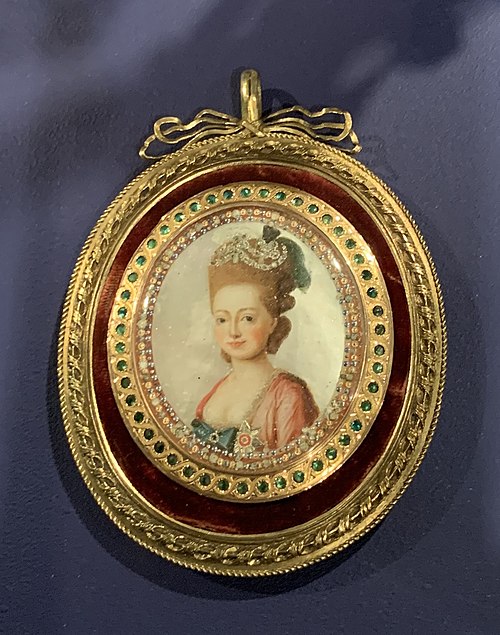 Pendant with a portrait of Grand Duchess Maria Feodorovna (Sophie Dorothea of Württemberg), 1782, 