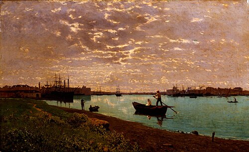 Canal della Giudecca mattino (Venezia) o Canale della Giudecca, 1881, Guglielmo Ciardi