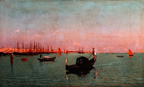 La gondola, Venezia o Gondola in laguna, 1881, Guglielmo Ciardi