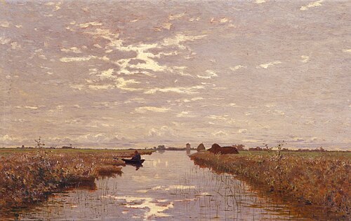 In valle - Laguna veneziana, 1883, Guglielmo Ciardi