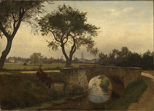 Blick auf Karlsruhe von Süden, 1869, Gustav Osterroht