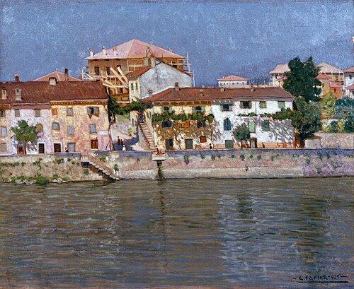 Summer morning on the Adige in Verona, 1925, Guido Farina