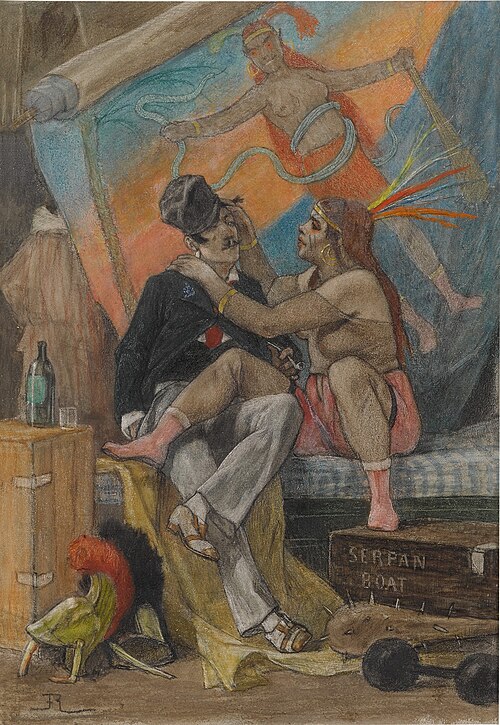 The Man with the Wild Woman, , Félicien Rops