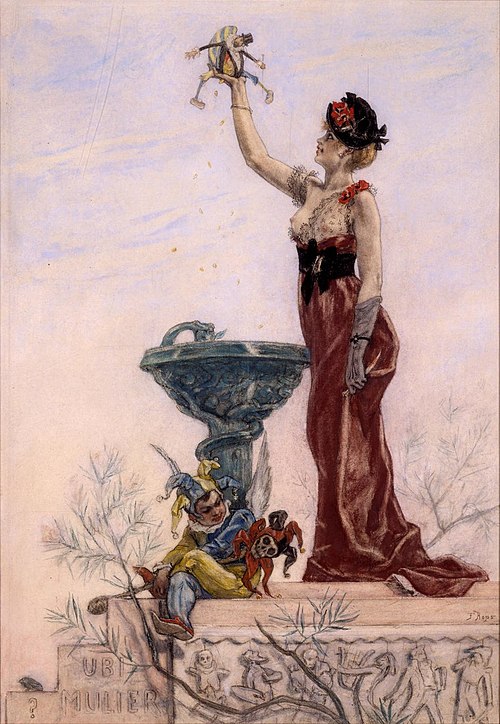 La Dame au pantin, 1885, Félicien Rops