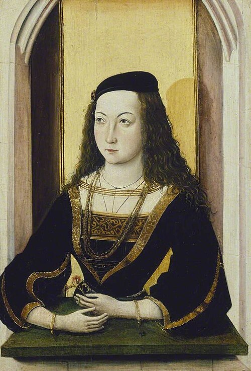 Portrait of a young Woman holding a Flower, , Hans Mair von Landshut