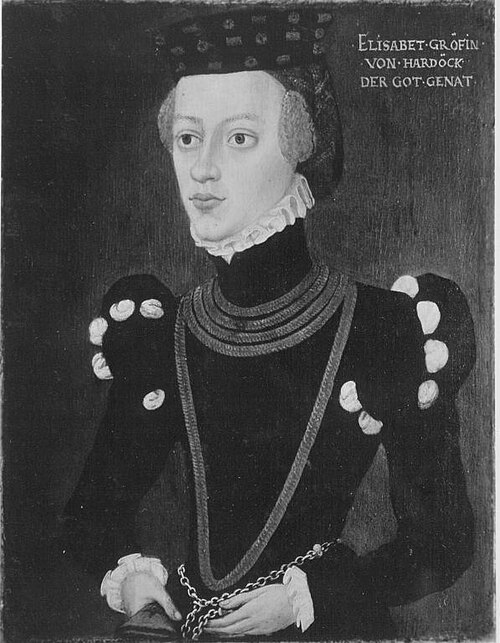 Bildnis Elisabeth Gräfin von Hardeck, 1558, Hans Schöpfer il Vecchio