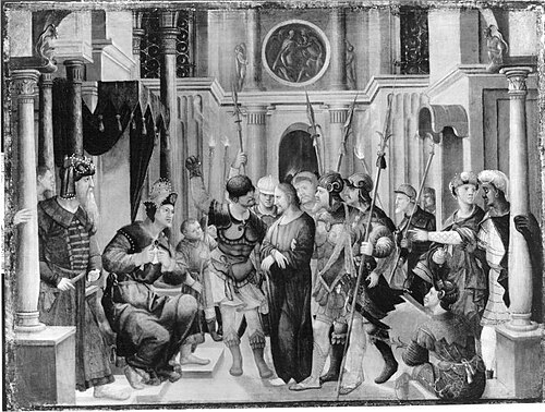 Christ standing for Kaiphas, 1543, Hans Schöpfer il Vecchio