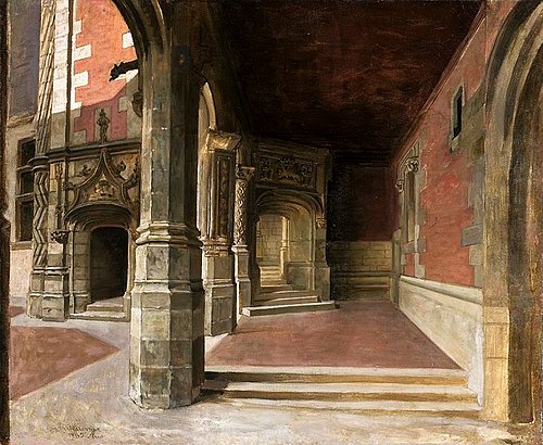 Arcades of the Blois Castle., 1883, Władysław Bakałowicz